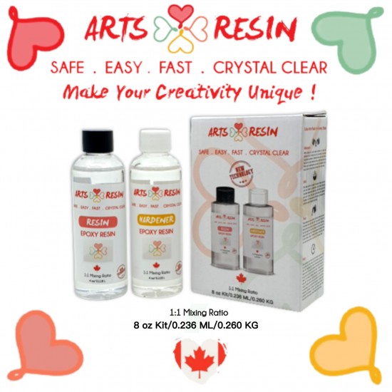 Arts Resin Kit 8 oz / 0.236 ml / 0.260 kg Canadian Brand